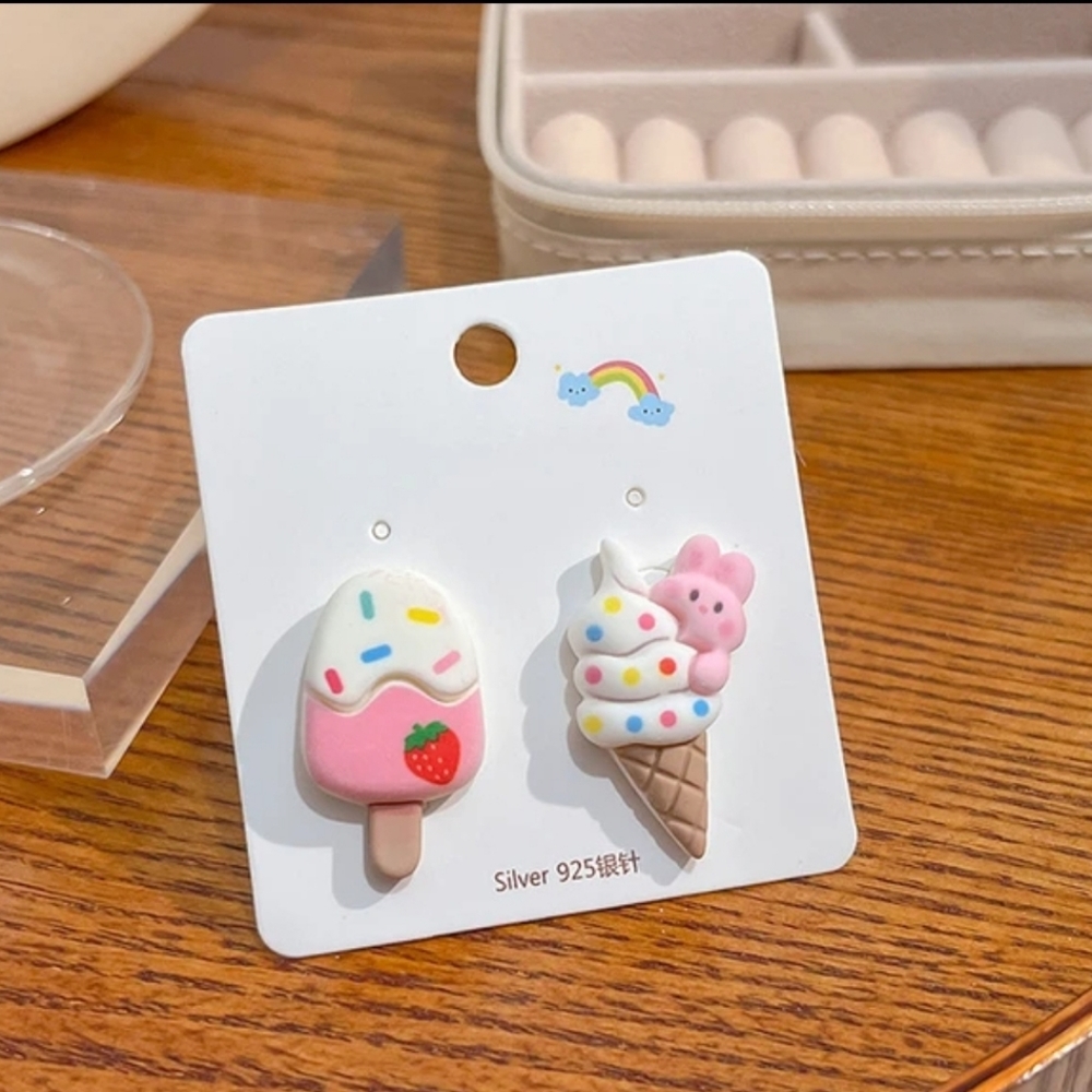 NWT! Ice Cream Mix & Match Cartoon Stud Earrings NEW